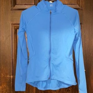 Blue athletic sweater